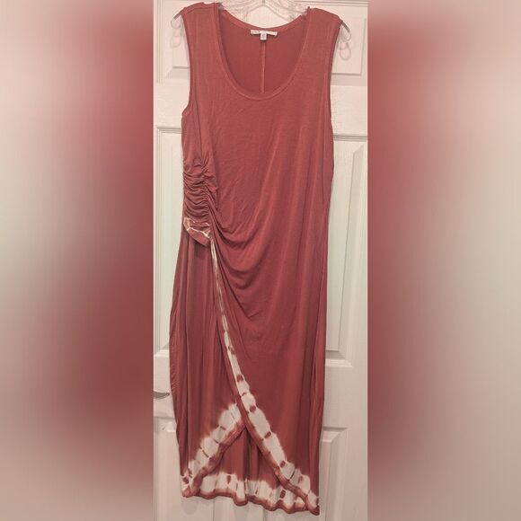 Seven 7 sleeveless maxi dress tie-dye cascade hem Stretch Boho Sleeveless Size L - Picture 2 of 7